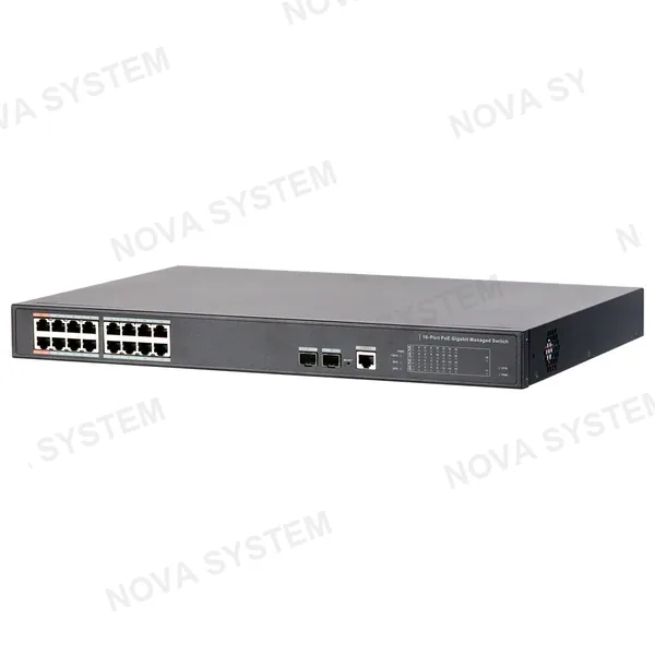 DAHUA DAHUA DH-PFS4218-16GT-190, Switch 16 Puertos POE Giga, 2SFP Giga, 190w. Administra, Capa 2
