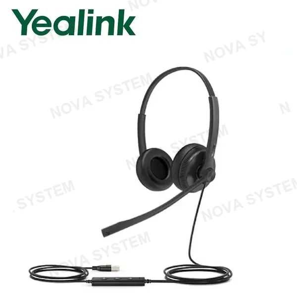 YEALINK Auricular doble profesional YEALINK UH34 Dual Audifonos para central telefonica call center, USB plug-and-play