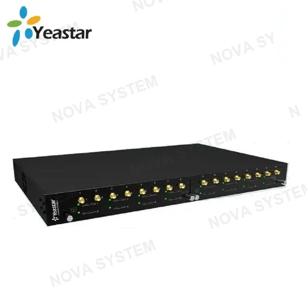 Gateway VoIP GSM/WCDMA YEASTAR TG1600-1G8 con 8 canales conectividad de red GSM / CDMA para conmutadores de software e IP-PBX. Expandible a 16ch adicionando modulo