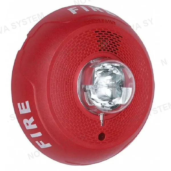 SYSTEM SENSOR PC2RL Sirena con luz estrobo para techo rojo