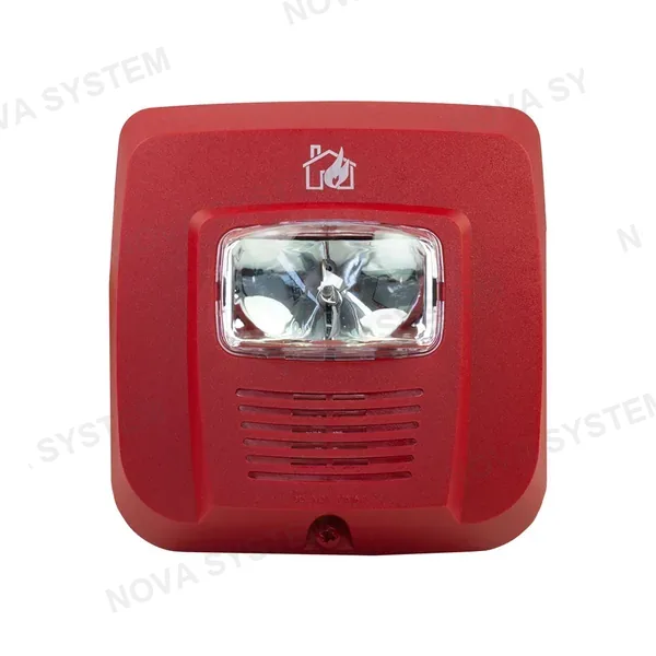 SYSTEM SENSOR SYS-HS Sirena con luz estrobo para pared rojo 24-12v
