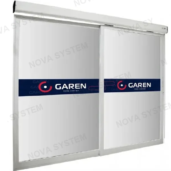 GAREN F05112-G, Motor de puerta automática de 3.30mts Inc. 2 radares, 1 fotoeléctrico, soporte para vidrio