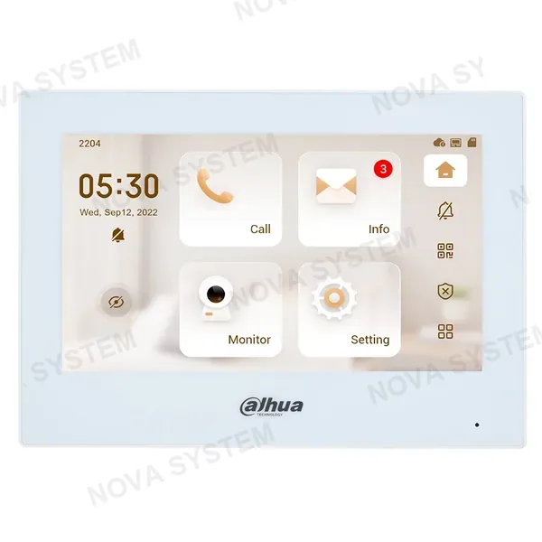 DAHUA DAHUA VTH2621GW-WP Monitor IP POE para Video Portero Pantalla Táctil 7" Blanco