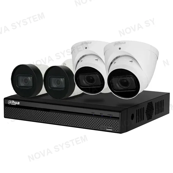 DAHUA DAHUA KIT-NVR4CH-2B-2D Kit Cámaras de Seguridad IP POE Full HD 2MP: NVR 4CH, 2 Cámaras Interior y 2 Cámaras Exterior