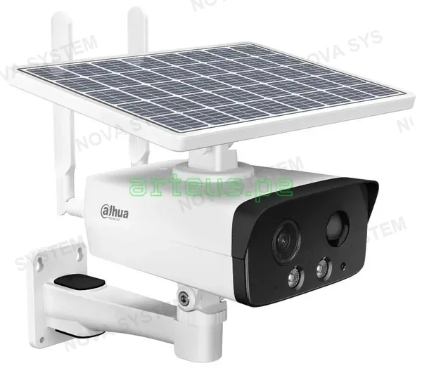 DAHUA DAHUA IPC-HFW2431DG-4G-S Cámara de Seguridad IP con Panel Solar, 4G, 4MP, 2K, WDR, IP67. Micrófono y Parlante. IR 50m