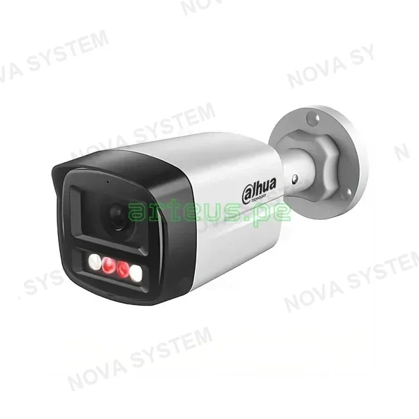 DAHUA IPC-HFW1439TL1-A-IL Cámara de Seguridad IP POE, 4MP, 2K, 2.8mm, IP67, WDR, Micrófono. IR/Led 30m