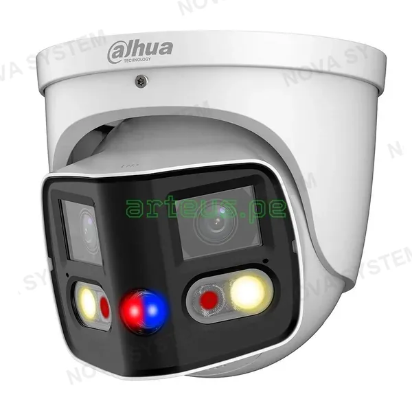 DAHUA DAHUA IPC-PDW3849-A180 TIOC Cámara de Seguridad IP POE 4K 8MP 2x4MP 2.8mm WDR IP67 Mic Parlante LED20m/IR 25m WIZSENSE