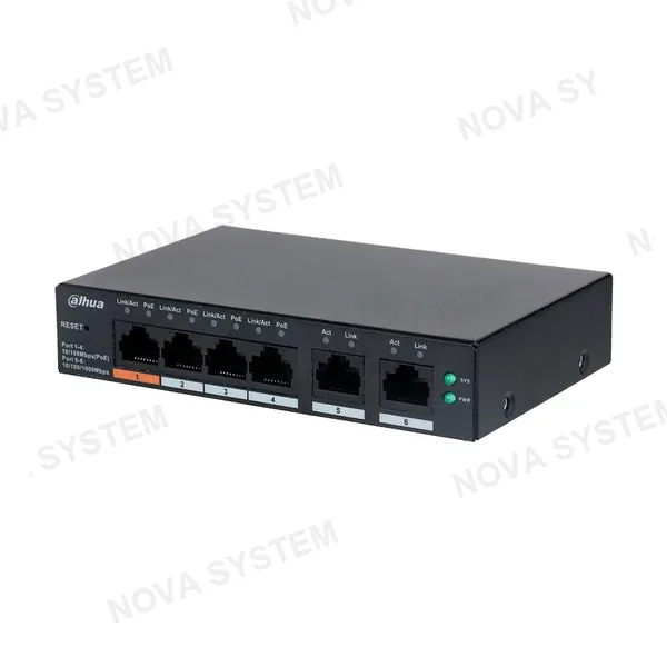 DAHUA DAHUA CS4006-4ET-60 Switch Cloud 4 Puertos POE 10/100Mbps y 2Uplink Gigabit 60w