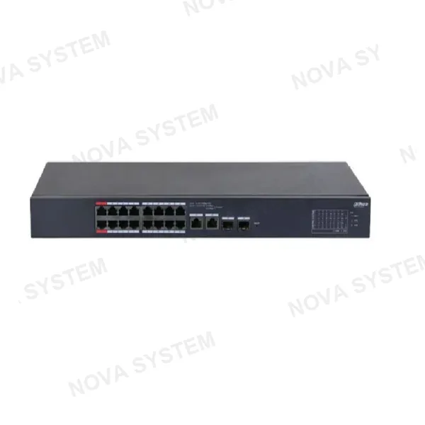 DAHUA CS4218-16ET-135 Switch Cloud 16 Puertos POE 10/100Mbps, 2Uplink Giga, 2SFP, 135w. Administra en nube, Capa 2