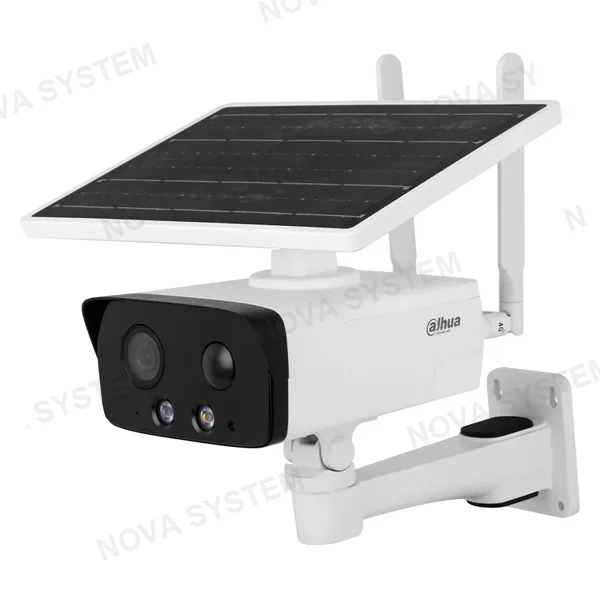 DAHUA DAHUA IPC-HFW2431DG-4G-SP-LA-B Cámara de seguridad IP 2K 4MP 4G, con panel solar + batería, IR 50m, disuasión activa, audio bidireccional, IP67, Soporta MicroSD