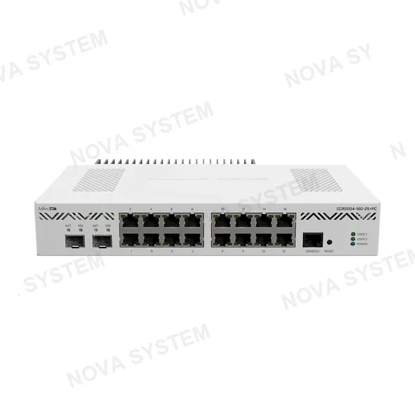 MIKROTIK MIKROTIK CCR2004-16G-2S+PC Router 16 Puertos Gigabit Cloud Core 2SFP+ ARM 1.2Ghz 4Gb Silencioso