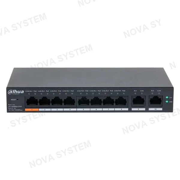 DAHUA DAHUA CS4010-8ET-60 Switch de escritorio administrado en nube de 10 puertos con PoE de 8 puertos
