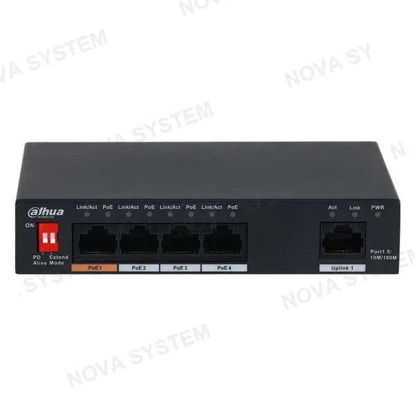 DAHUA DAHUA PFS3005-4ET-60 Switch no Administrado de 5 puertos con PoE de 4 puertos
