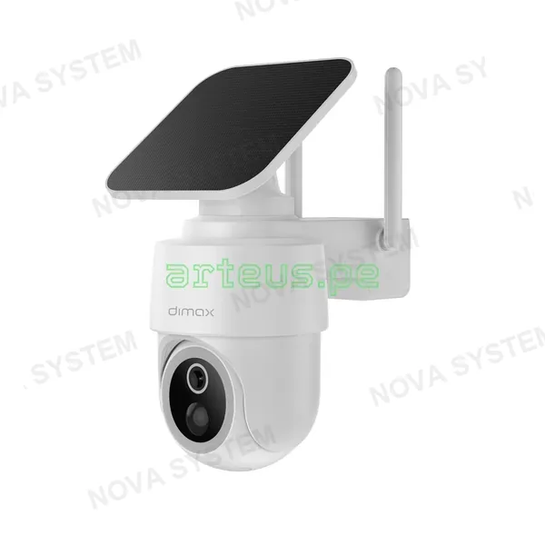 DIMAX G125 Cámara de Seguridad WiFi 4MP PT con Batería y Panel Solar Exterior