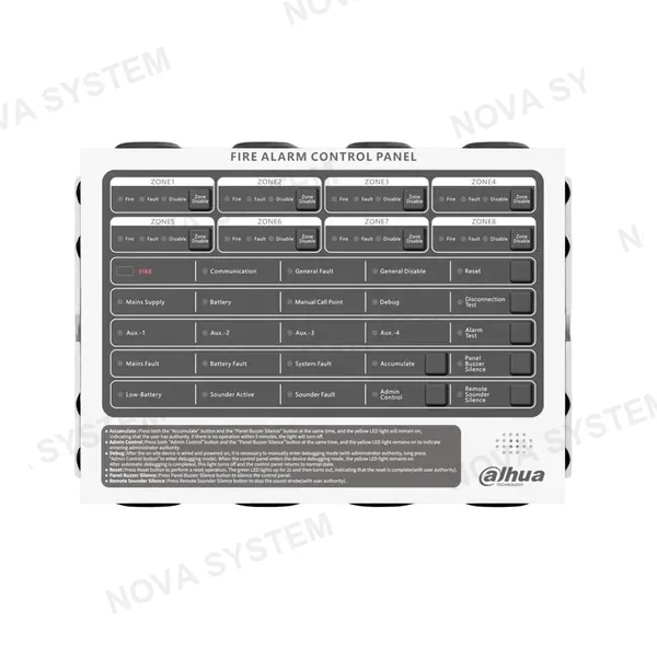 DAHUA DAHUA HY-C102-8 Panel de Alarma Contra Incendio Convencional 8 Zonas Rojo
