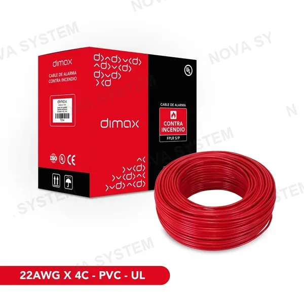 DIMAX T014 Cable de Alarma Contra Incendio 4x22 PVC UL 305m