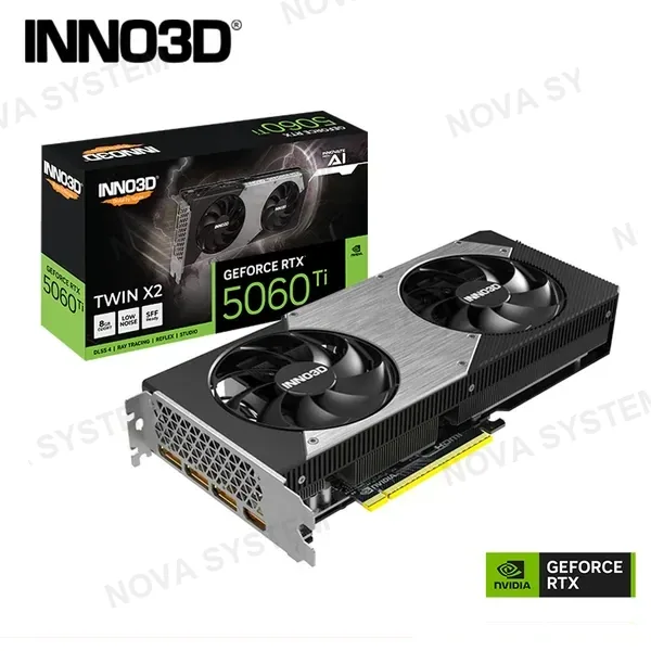 TARJETA DE VIDEO INNO3D GEFORCE RTX 5060Ti 8GB GDDR7 128BITS TWIN X2 (PN:N506T2-08D7-193075N)