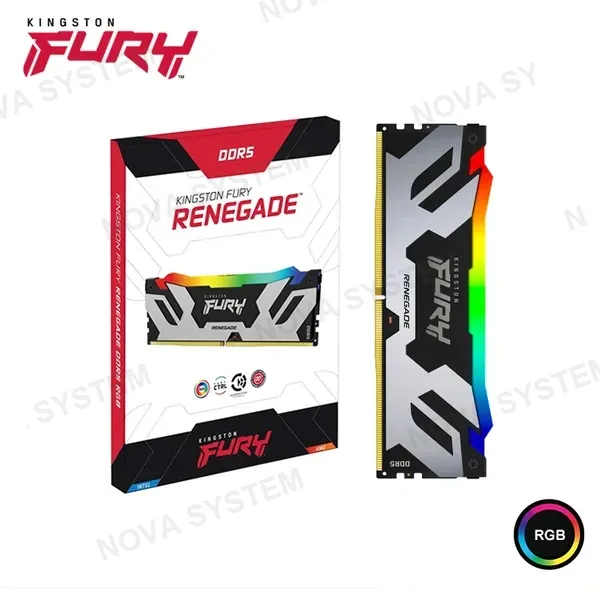 MEMORIA 32GB DDR5 KINGSTON FURY RENEGADE RGB INTEL XMP/AMD EXPO BUS 6400MHz (PN:KF564C32RSA-32)