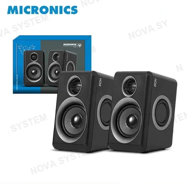 PARLANTE MICRONICS IRON MIC S314 BLACK SOUND 2.0 CONEXIÓN USB
