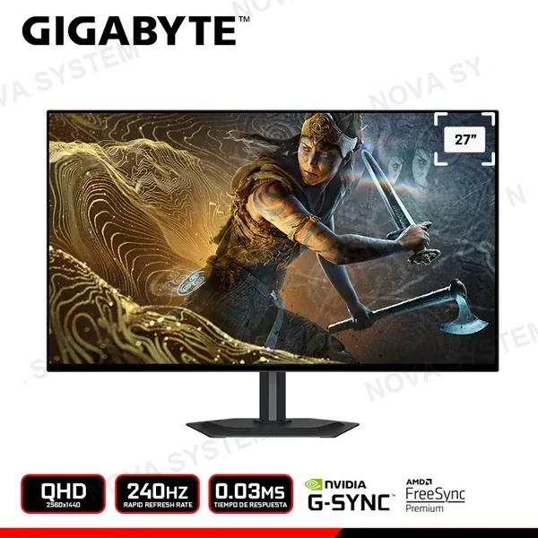 MONITOR GIGABYTE GO27Q24G WOLED 27" QHD 2560x1440/240HZ/0.03MS/FREESYNC PREMIUM/COMPATIBLE NVID