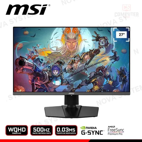 MONITOR MSI MAG 272QP QD-OLED X50 WQHD 2560x1440/500HZ/0.03MS/FREESYNC PREMIUM PRO/COMPATIBLE N