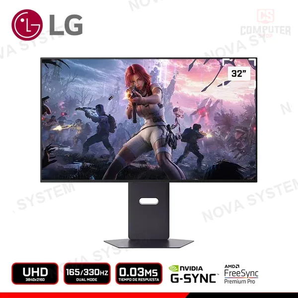 MONITOR LG ULTRAGEAR GX8 32GX850A-B 32" OLED 3840x2160/DUAL MODE UHD 165HZ-FHD 330HZ/0.03MS/FRE