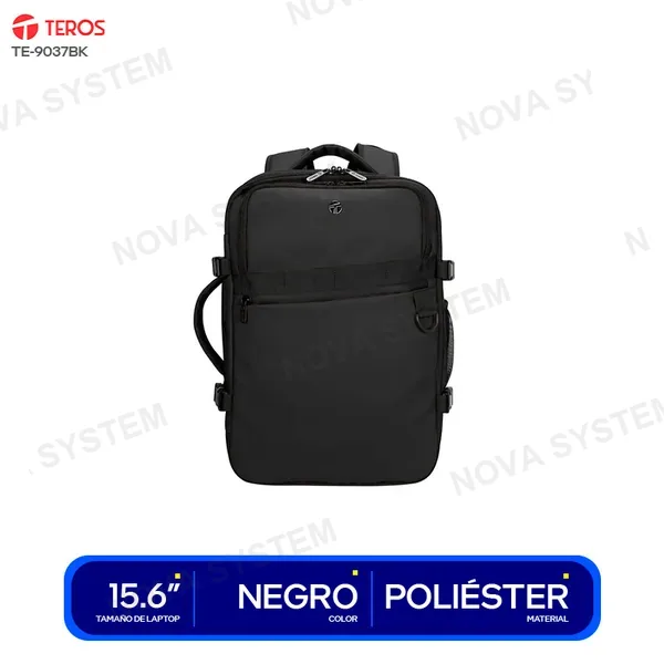 ( TE-9037 ) MOCHILA TEROS PARA LAPTOP DE 15,6 NEGRO POLIESTER ( TE