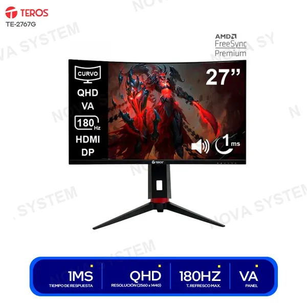( TE-2767G ) MONITOR TEROS CURVO 27’’ VA ( TE-2767G ) QHD 2560*1