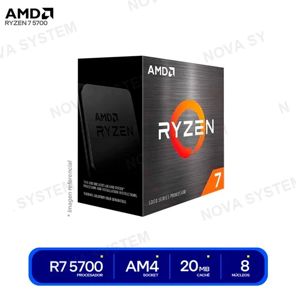 ( 100-100000743SBX ) PROCESADOR AMD RYZEN 7 5700 ( 100-100000743SBX ) 3.7GHZ