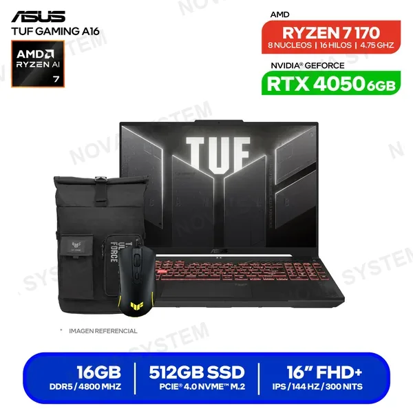 ( 90NR0QF3-M000W0 ) LAPTOP ASUS TUF GAMING A16 FA607NUQ-RL015 ( 90NR0QF3-M0