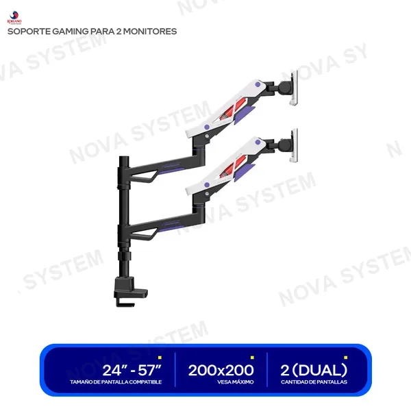 ( GMK95-24U ) SOPORTE PARA 2 MONITOR KOREANO ( GMK95-24U ) ACERO | 24