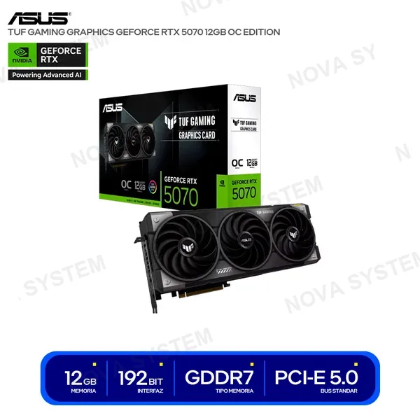 ( TUF-RTX5070-O12G-GAMING ) TARJETA DE VIDEO ASUS TUF GAMING GRAPHICS GEFORCE RTX 5