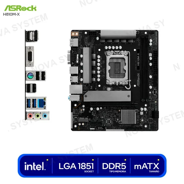 ( 90-MXBS40-A0UAYAZ ) MOTHERBOARD ASROCK H810M-X ( 90-MXBS40-A0UAYAZ ) X2 DDR