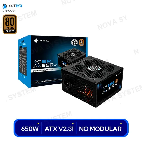 ( FP650K ) FUENTE ANTRYX XBR 650W 80 PLUS BRONZE ( FP650K ) NEGRO