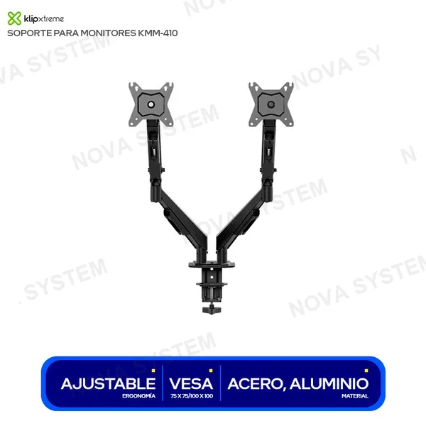 ( KMM-410 ) SOPORTE PARA 2 MONITOR KLIP XTREME ( KMM-410 ) ACERO
