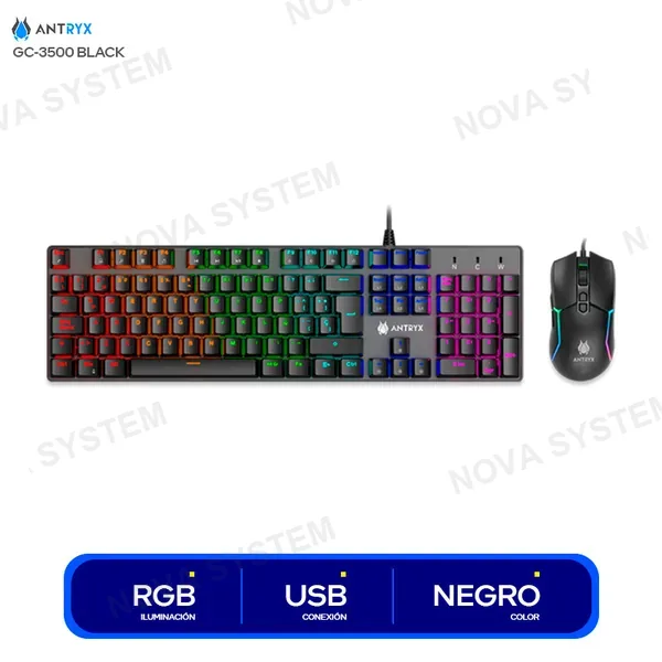 ( AGC-3500KBL-SP ) COMBO GAMING ANTRYX GC-3500 BLACK ( AGC-3500KBL-SP ) TE