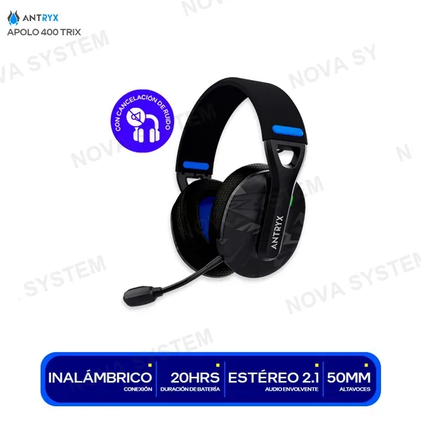 ( AWGH-AP400KTX ) AUDIFONO ANTRYX APOLO 400 TRIX BLACK ( AWGH-AP400KTX )