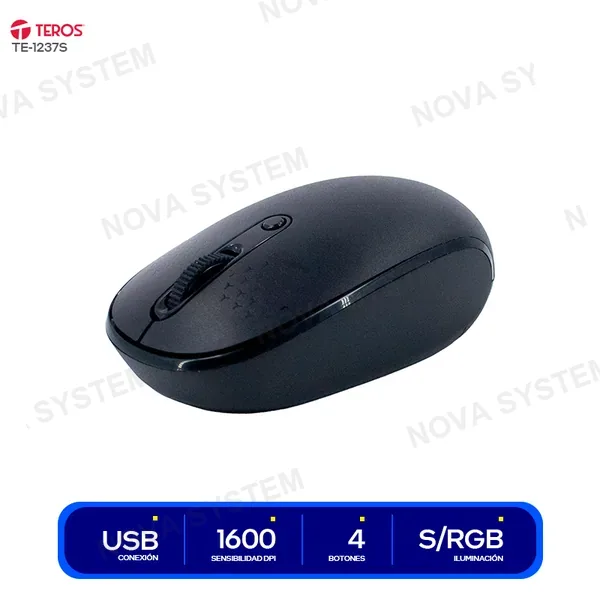( TE-1237S ) MOUSE TEROS NEGRO ( TE-1237S ) USB | INALAMBRICO