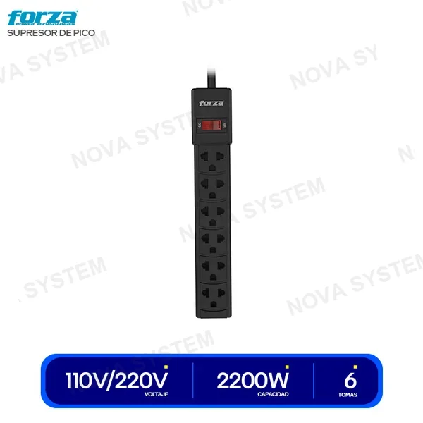 (PS-001B) SUPRESOR DE PICO FORZA 6 TOMAS (PS-001B)