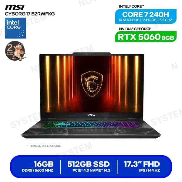 ( 9S7-17U332-047 ) LAPTOP MSI CYBORG 17 B2RWFKG ( 9S7-17U332-047 ) | INTEL