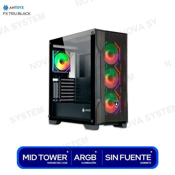 ( AC-FX710UK ) CASE ANTRYX FX 710U BLACK ( AC-FX710UK ) S/FUENTE 4 C