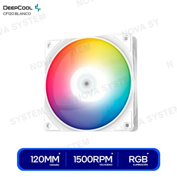 ( DF1202512CM-CB ) COOLER PARA CASE DEEPCOOL CF 120 BLANCO RGB 120X120X