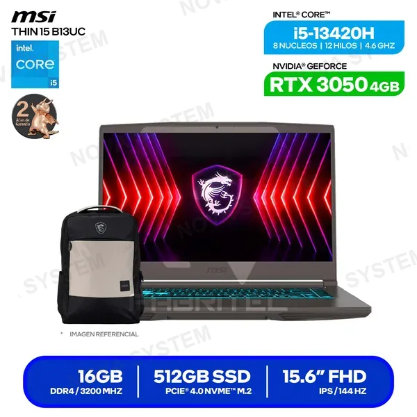 ( 9S7-16R831-3037 ) LAPTOP MSI THIN 15 B13UC-3037XPE ( 9S7-16R831-3037 )