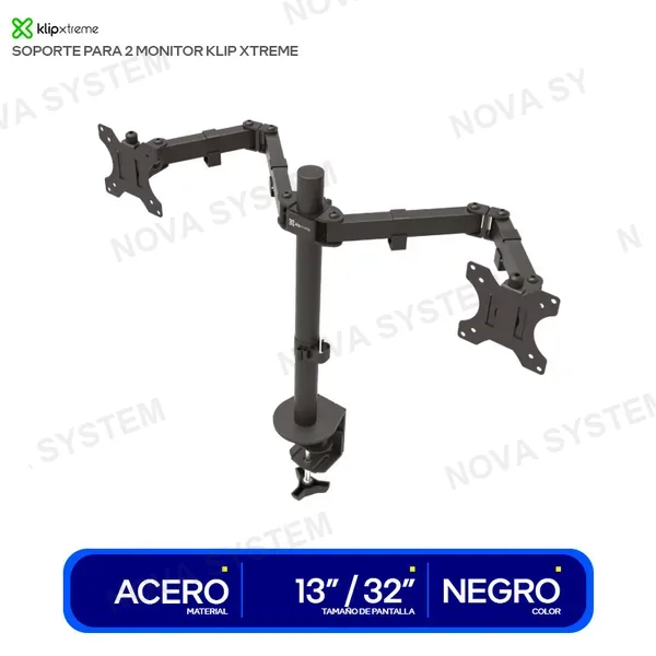 KPM-310 SOPORTE PARA 2 MONITOR KLIP XTREME ( KPM-310 ) ACERO