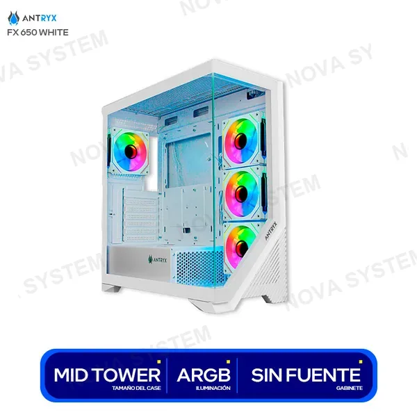 AC-FX650W CASE ANTRYX FX 650 WHITE ( AC-FX650W ) S/FUENTE | 4 COO