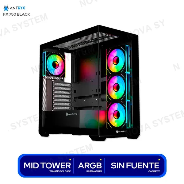 AC-FX750K CASE ANTRYX FX 750 BLACK ( AC-FX750K ) S/FUENTE | 4 COO