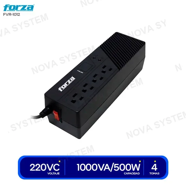 FVR-1012 ESTABILIZADOR FORZA 4 TOMAS ( FVR-1012 ) 1000VA | 500W