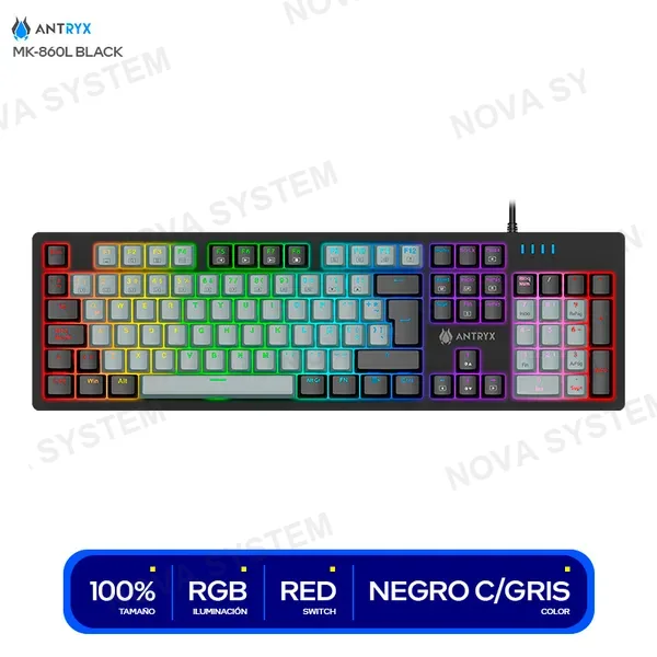 AMK-860LKGRER1-SP TECLADO MECANICO ANTRYX MK860L ( AMK-860LKGRER1-SP ) SW