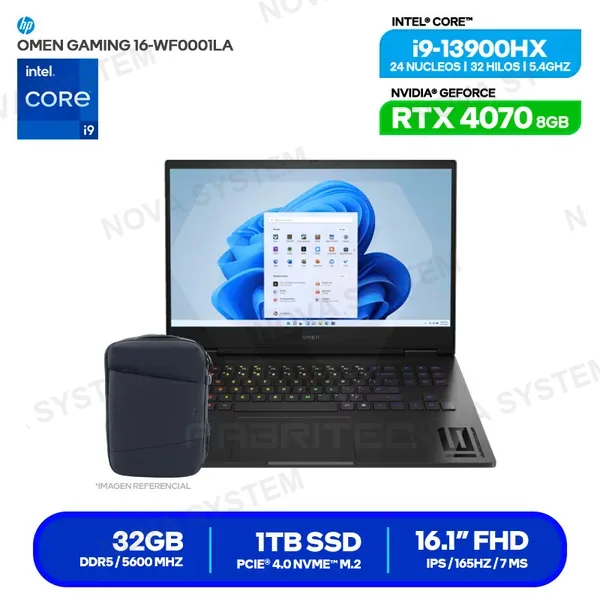 ( 832J3LA#ABM) LAPTOP HP OMEN BY GAMING 16-WF0001LA ( 832J3LA#ABM) INT
