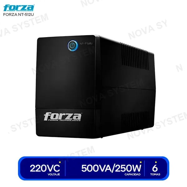 NT-512U UPS FORZA 6 TOMAS ( NT-512U ) 500VA | 250W | 220V | 18